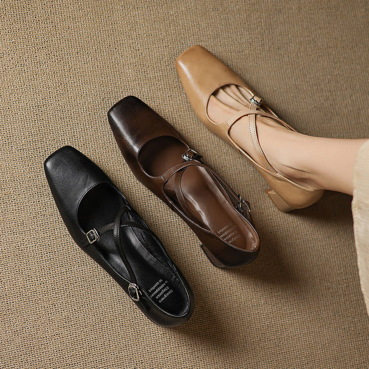 MARVANE™ Leather Kitten Heels