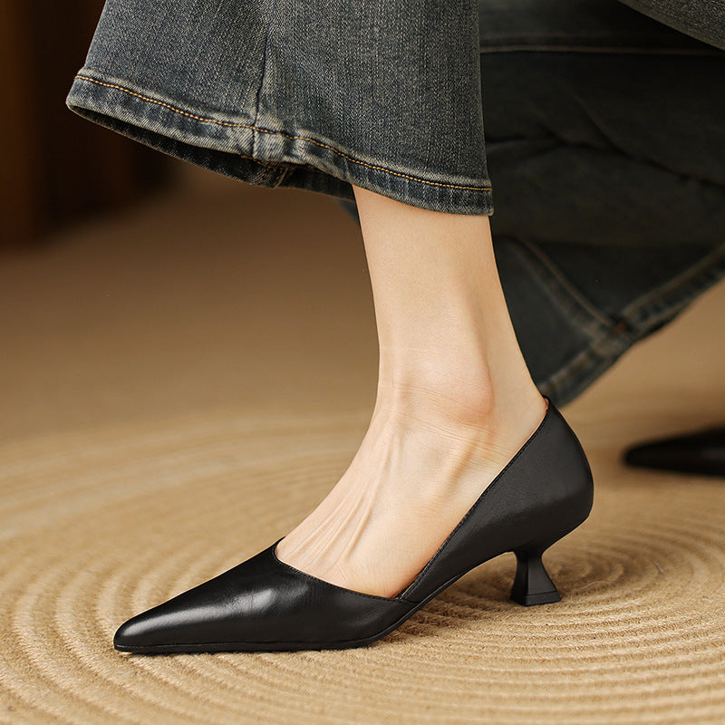 CEYRA™ Leather Kitten Heels