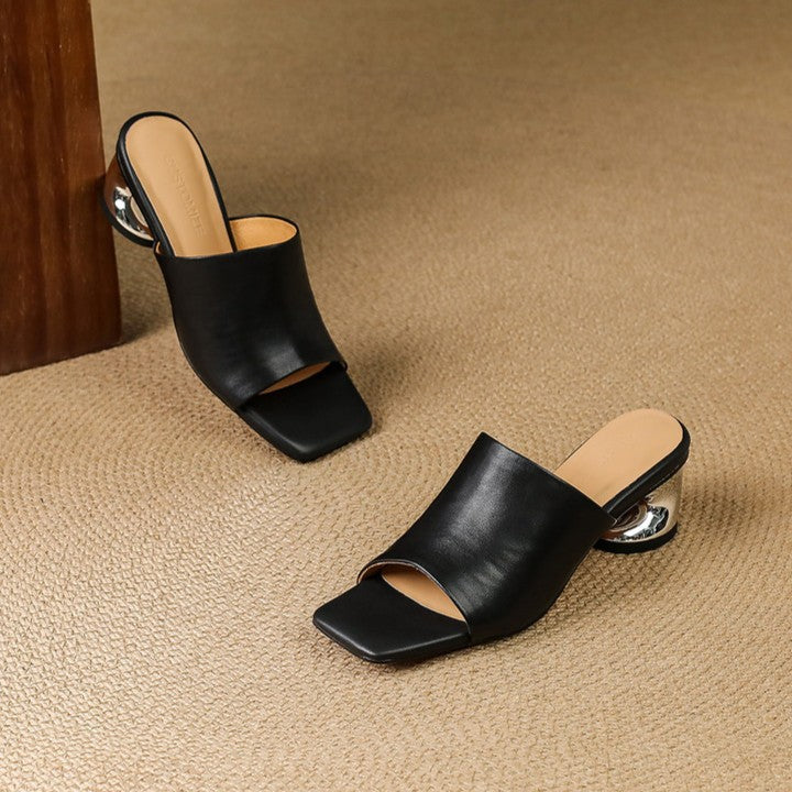 VIRELLE™ Curve Leather Mule