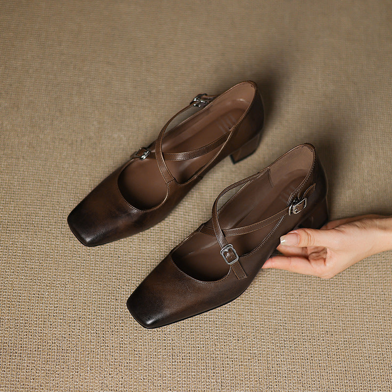 MARVANE™ Leather Kitten Heels