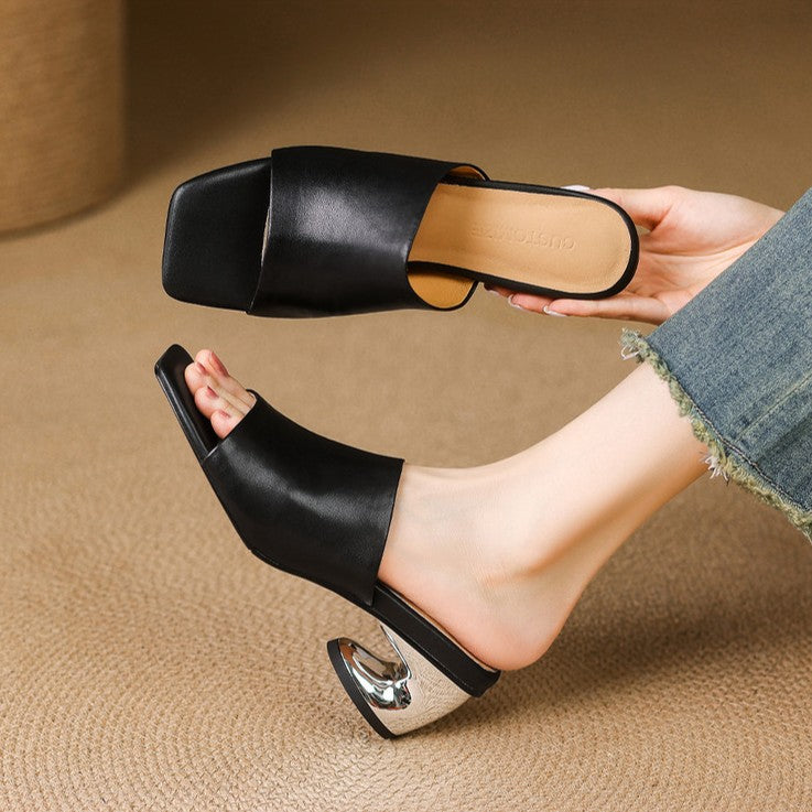 VIRELLE™ Curve Leather Mule