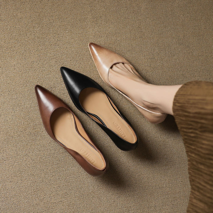 CALENNE™ Leather Kitten Heels