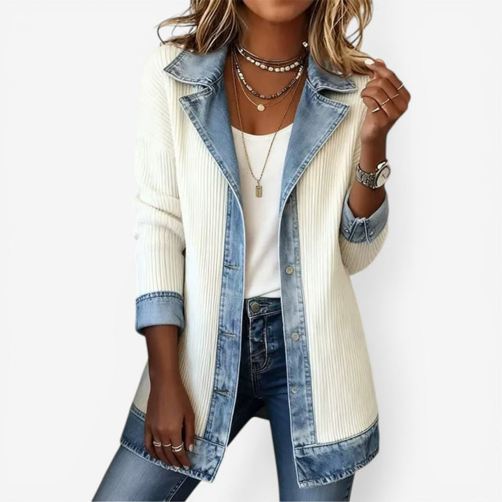 Emilia™ Denim Contrast Knit Blazer