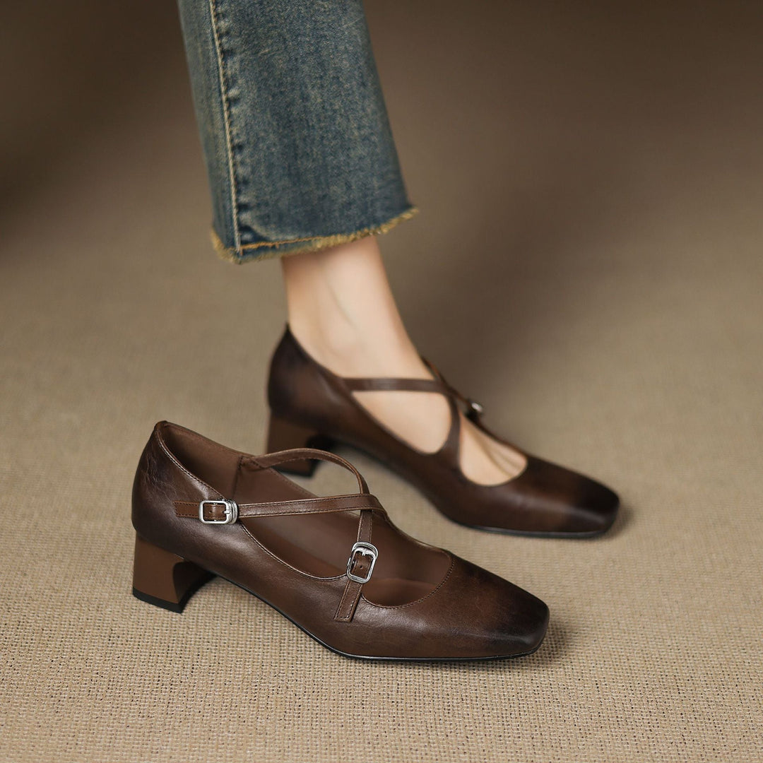 MARVANE™ Leather Kitten Heels