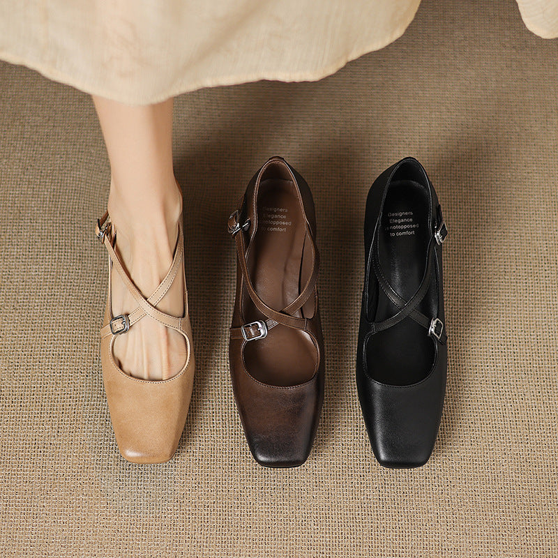 MARVANE™ Leather Kitten Heels