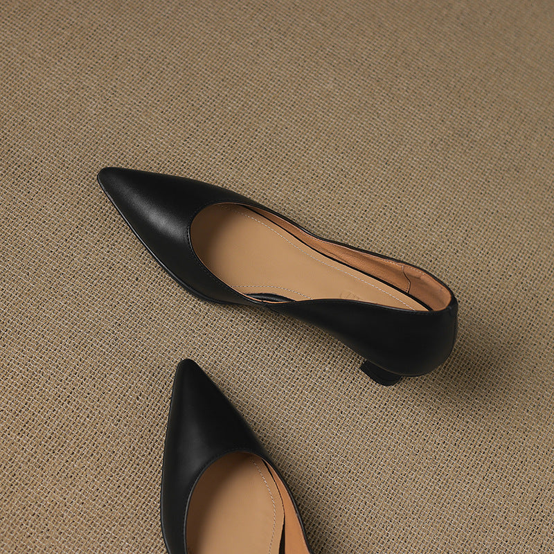 CALENNE™ Leather Kitten Heels