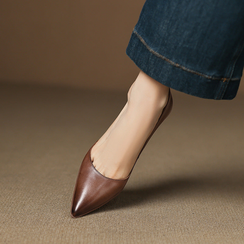 CALENNE™ Leather Kitten Heels