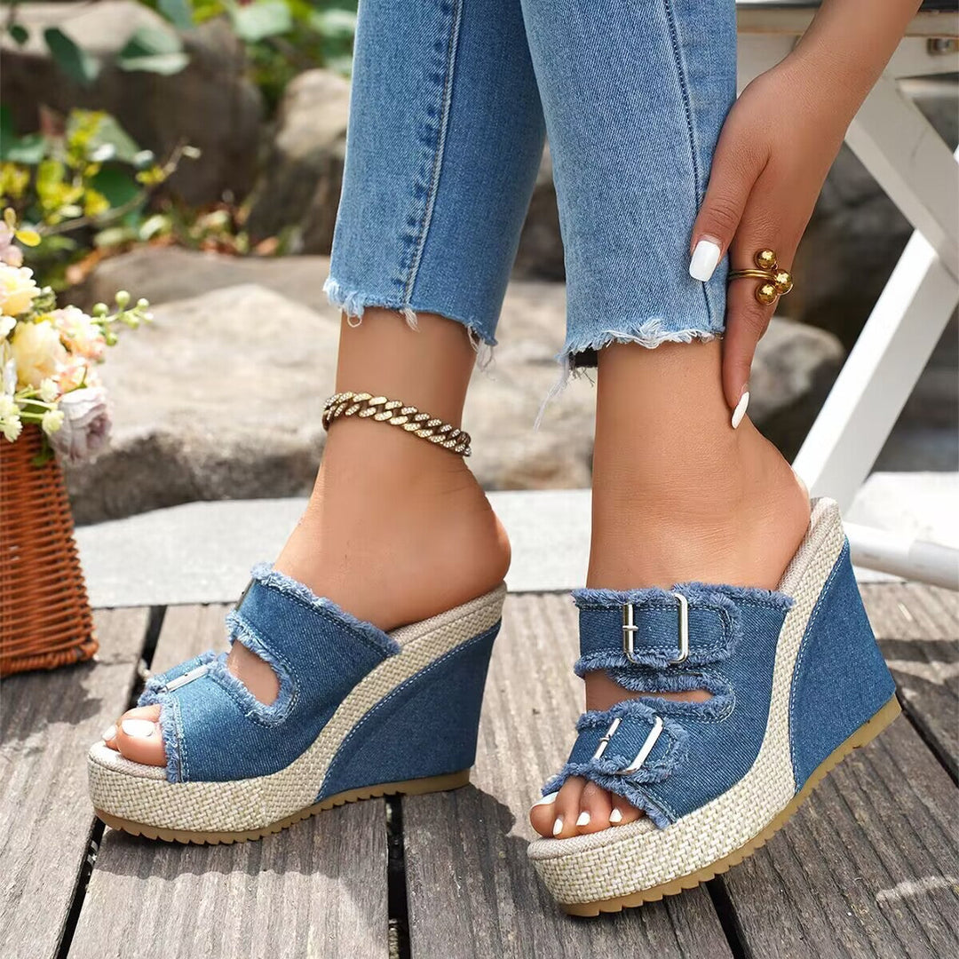 Atelier™ Fray Edge Wedge Sandals