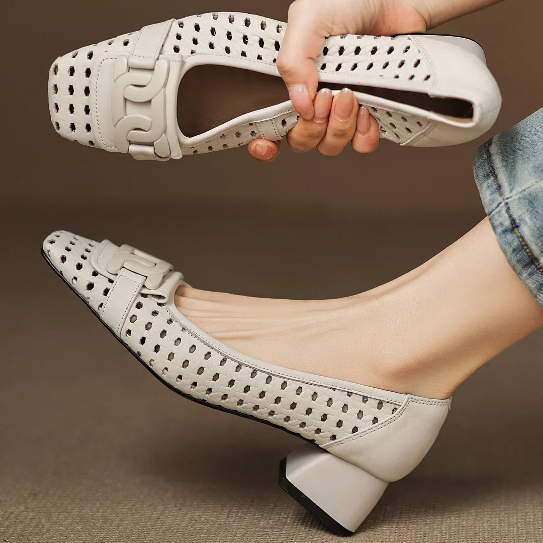 SOLEA™ Woven Leather Heels