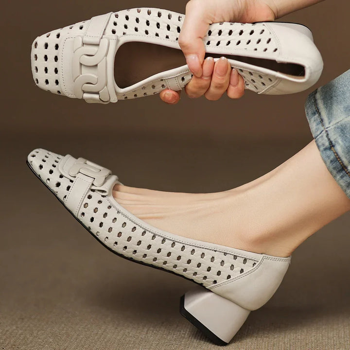 SOLEA™ Woven Leather Heels