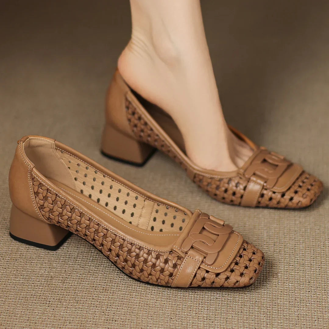 Solea™ Woven Leather Heels
