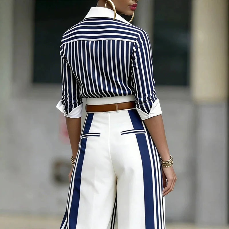 Vivienne™ Striped Wide-Leg Two-Piece Set