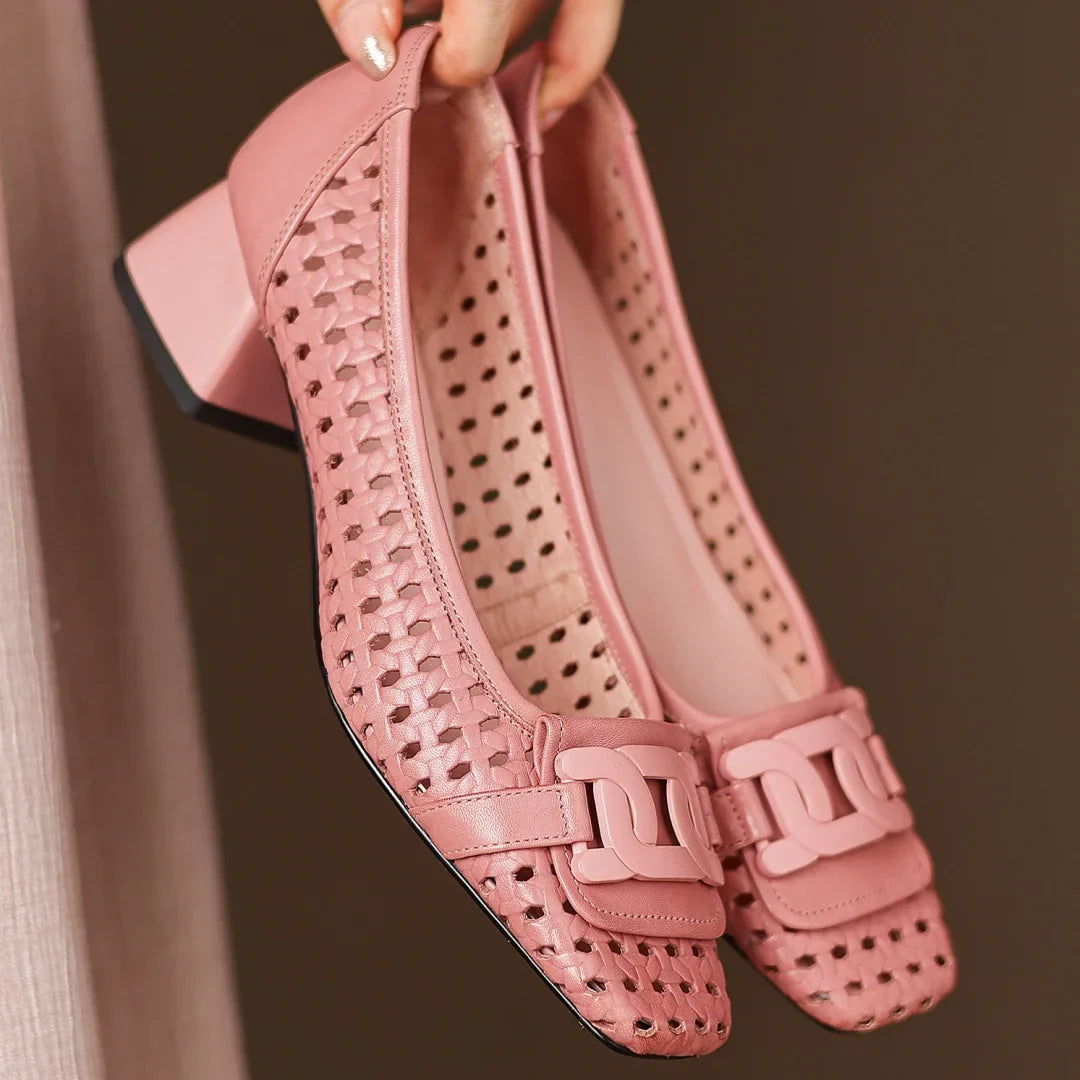 Solea™ Woven Leather Heels