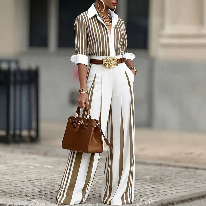 Vivienne™ Striped Wide-Leg Two-Piece Set