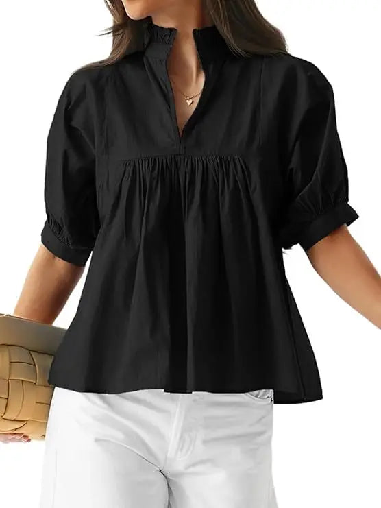 Clara™ Puff Sleeve V-Neck Blouse