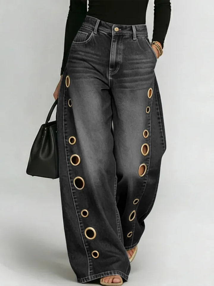 Rivka™ Grommet Wide-Leg Denim Jeans