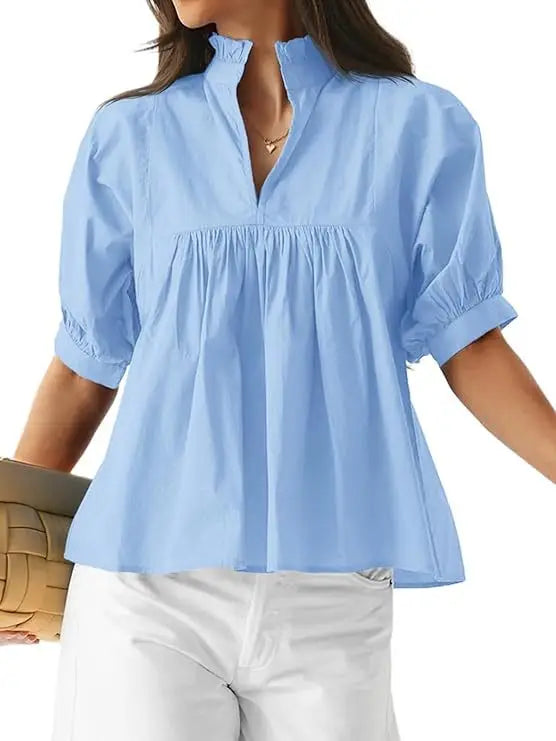 Clara™ Puff Sleeve V-Neck Blouse