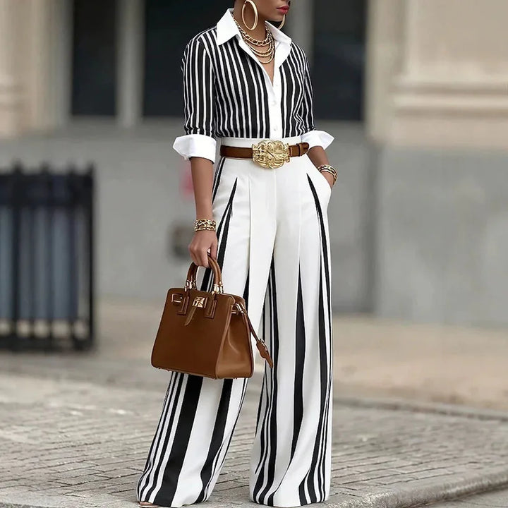 Vivienne™ Striped Wide-Leg Two-Piece Set