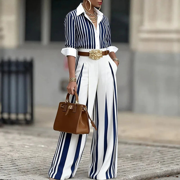 Vivienne™ Striped Wide-Leg Two-Piece Set