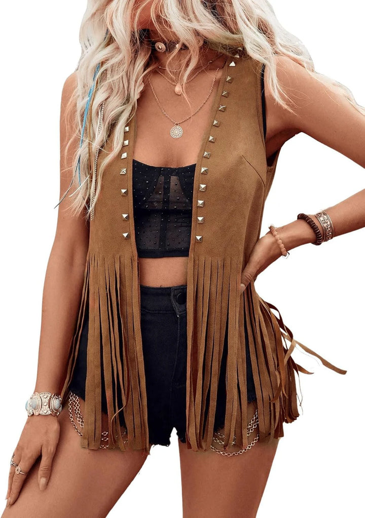 Sienna™ Fringe Stud Vest