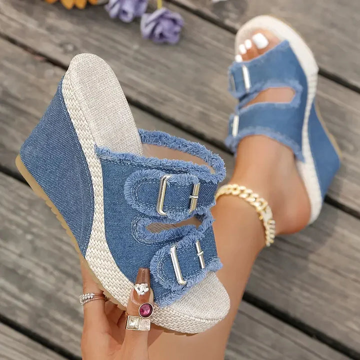 Atelier™ Fray Edge Wedge Sandals