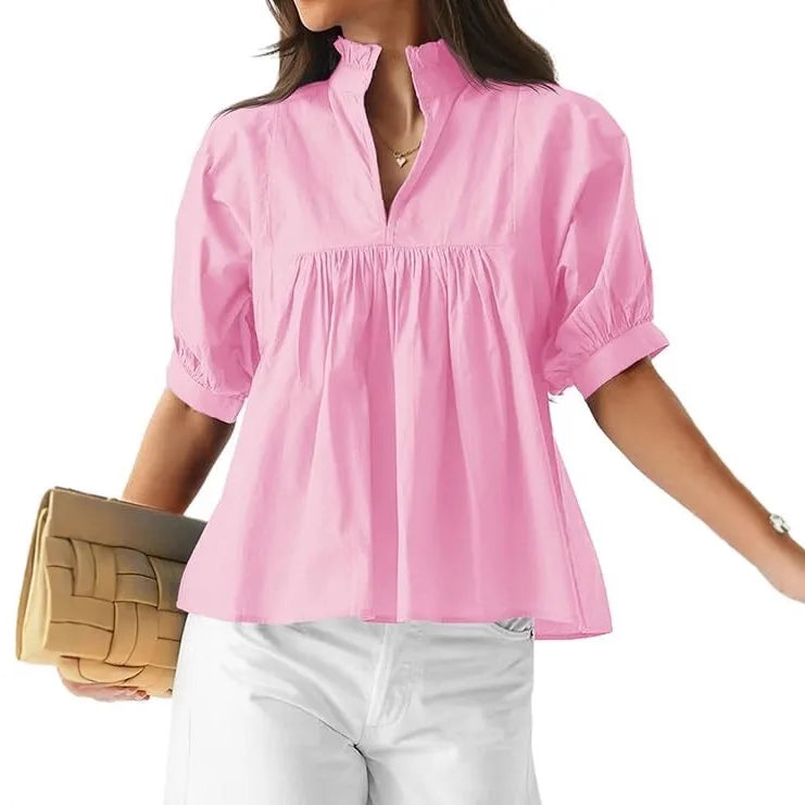 Clara™ Puff Sleeve V-Neck Blouse