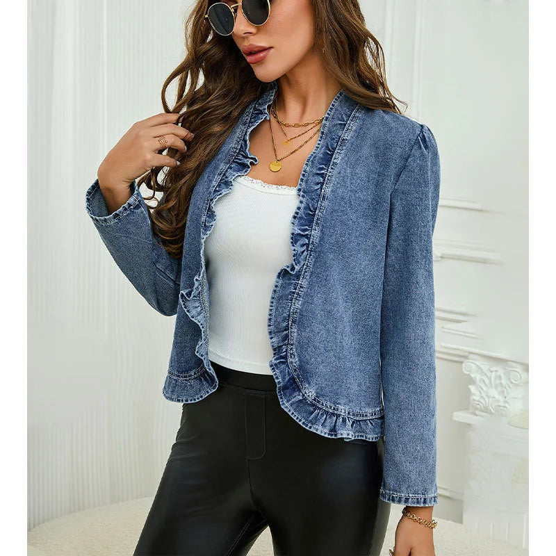 Camille™ Ruffle Denim Jacket