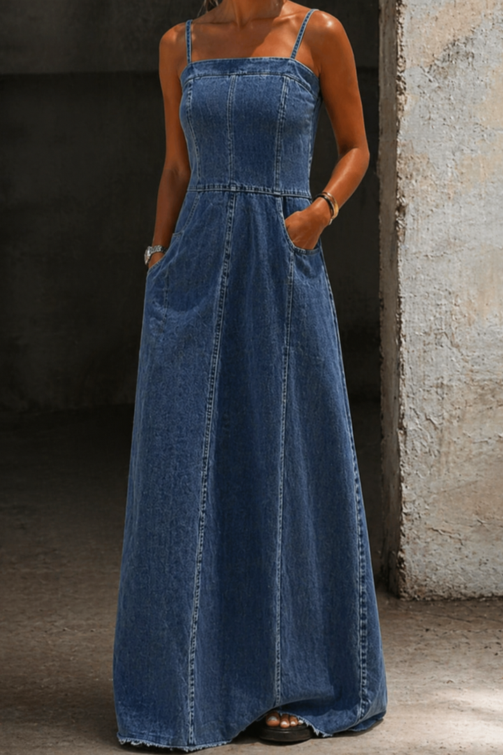 Savannah™ Vintage Denim Maxi Dress