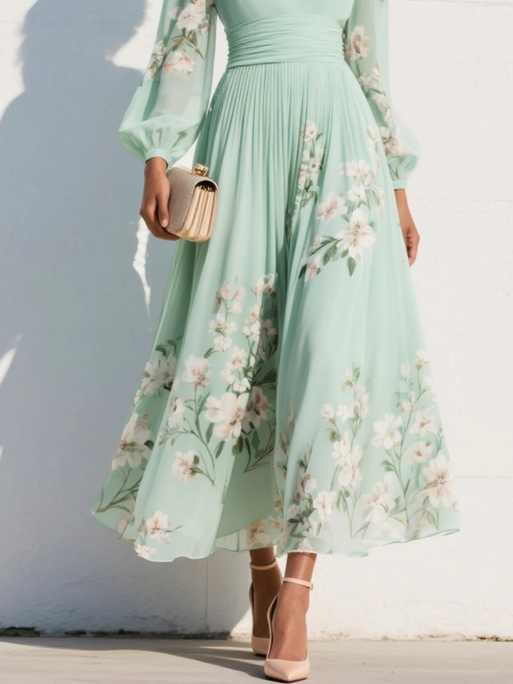 Delia™ Floral Midi Dress with Flowing Silhouette