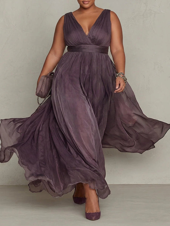 Ashley™ Vintage Chiffon Maxi Dress