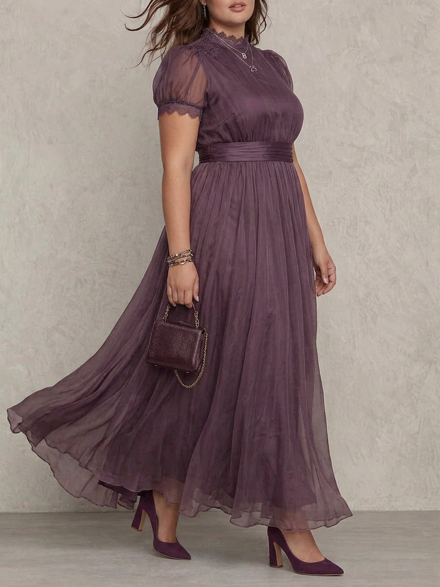 Ashley™ Vintage Chiffon Maxi Dress