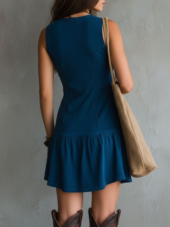 Indira™ Bohemian Button Mini Dress