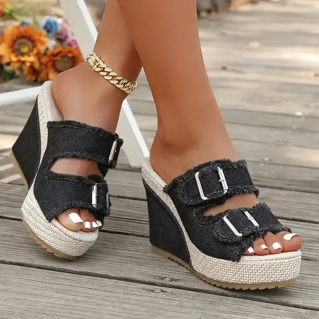 Atelier™ Fray Edge Wedge Sandals