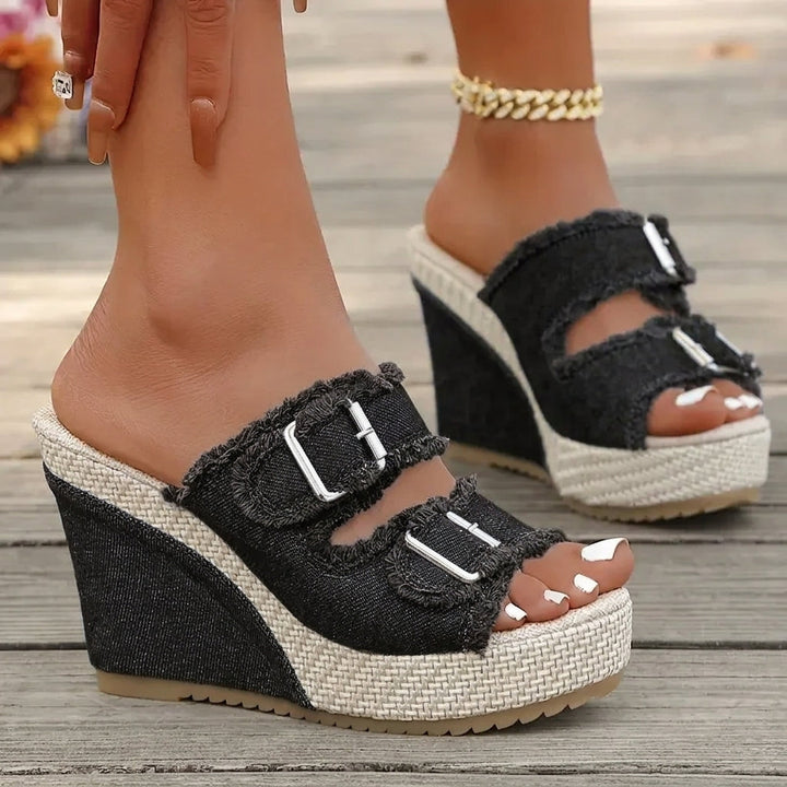 Atelier™ Fray Edge Wedge Sandals