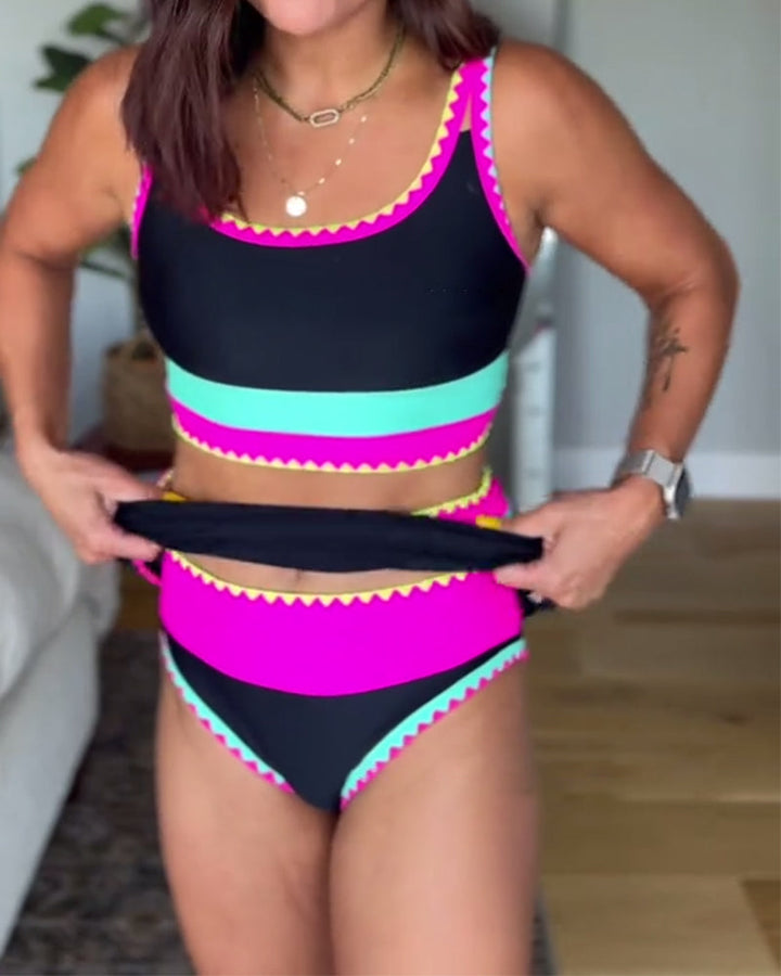 Myra™ Three-Piece Color Block Swimsuit