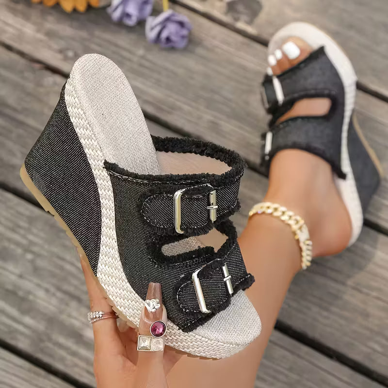 Atelier™ Fray Edge Wedge Sandals