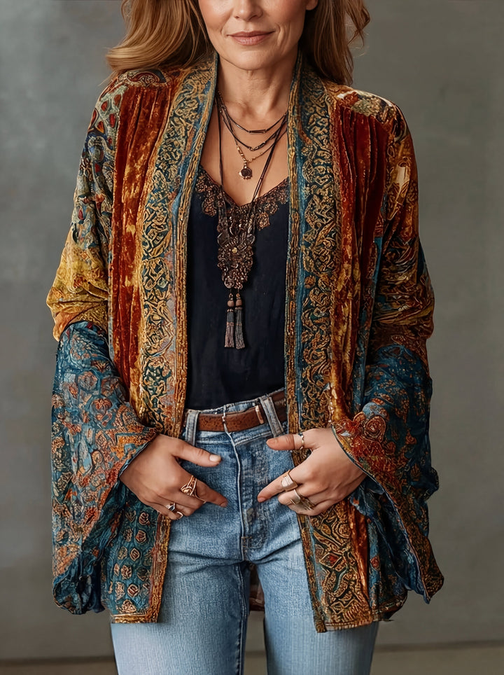 Aria™ Boho Velvet Kimono Jacket