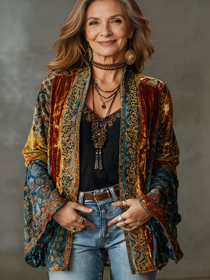 Aria™ Boho Velvet Kimono Jacket