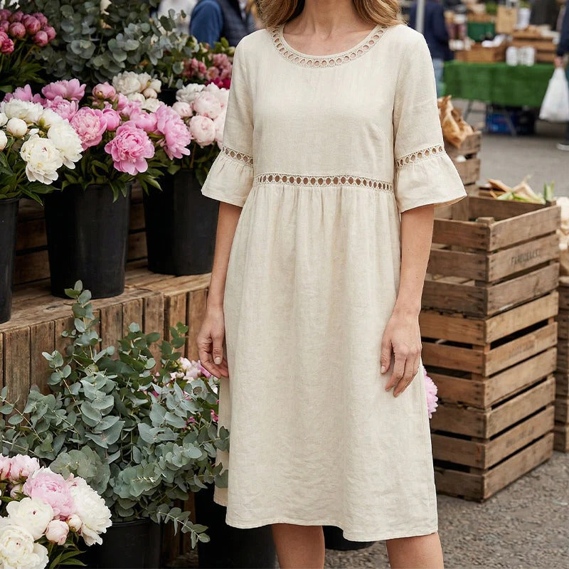 Pryline™ Cotton-Linen Midi Dress