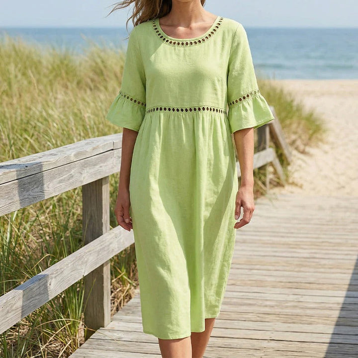 Pryline™ Cotton-Linen Midi Dress