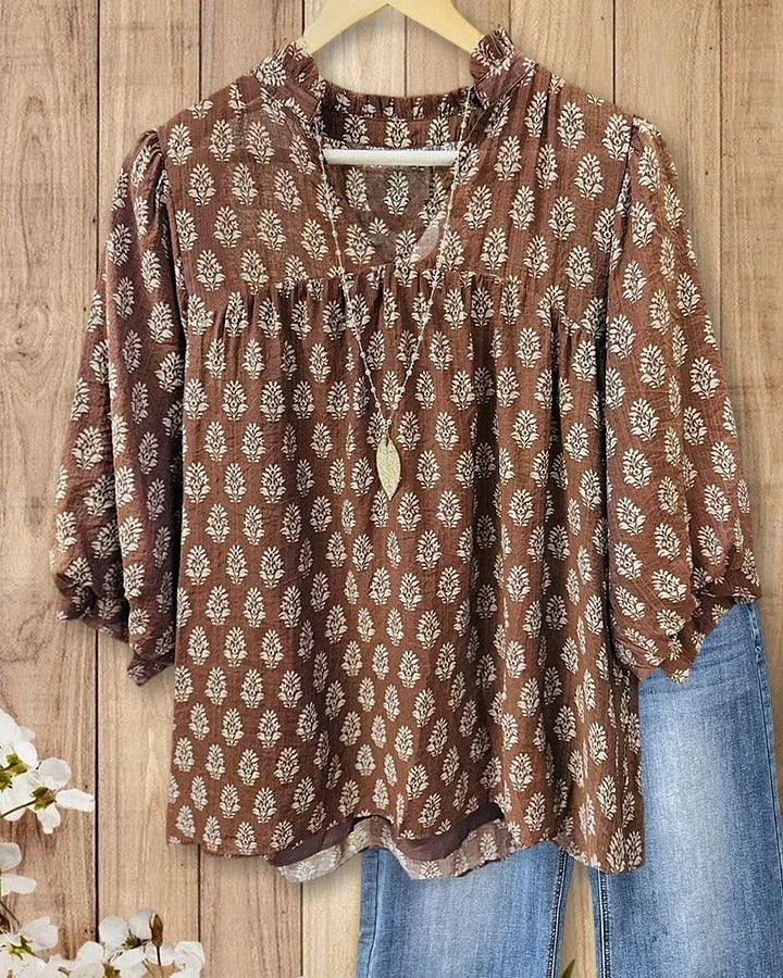 Camila™ Floral V-Neck Blouse