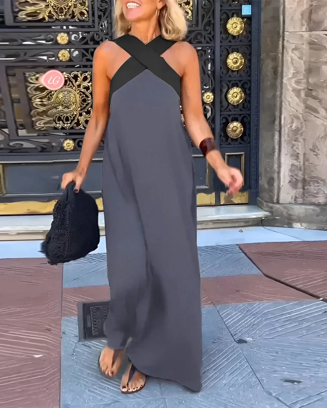 Quirine™ Wrap-Front Maxi Dress