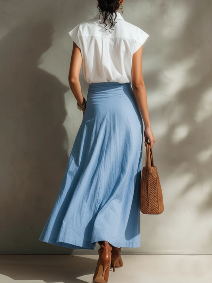 Noami™ Minimalist Sleeveless Cotton-Linen Shirt