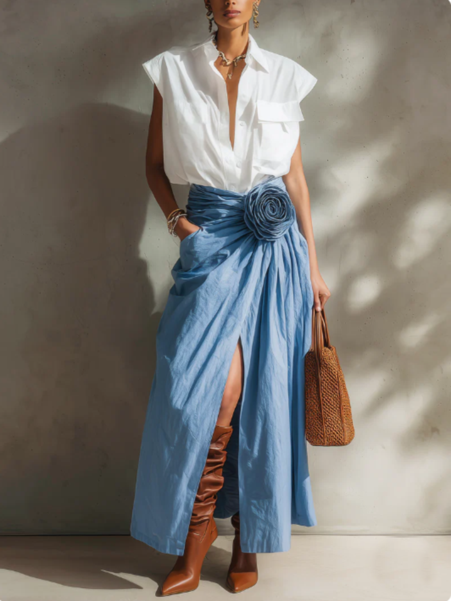 Noami™ Minimalist Sleeveless Cotton-Linen Shirt