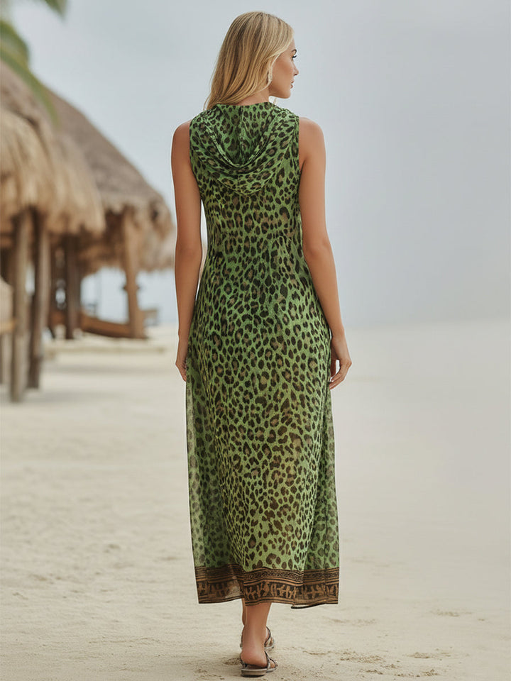 Savanna™ Leopard Hooded Midi Dress