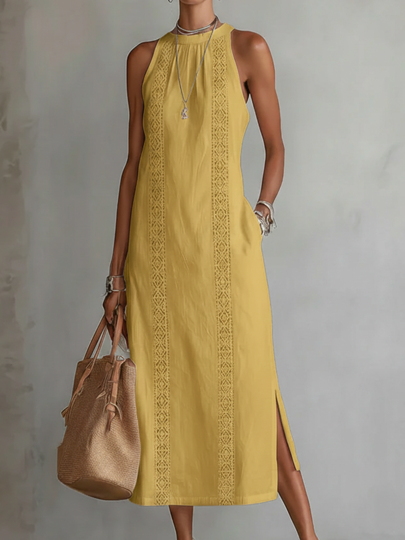 Jimena™ Lace Panel Midi Dress