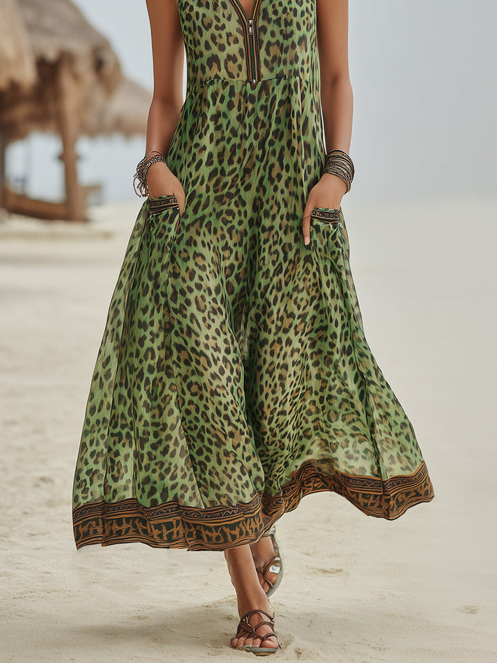 Savanna™ Leopard Hooded Midi Dress