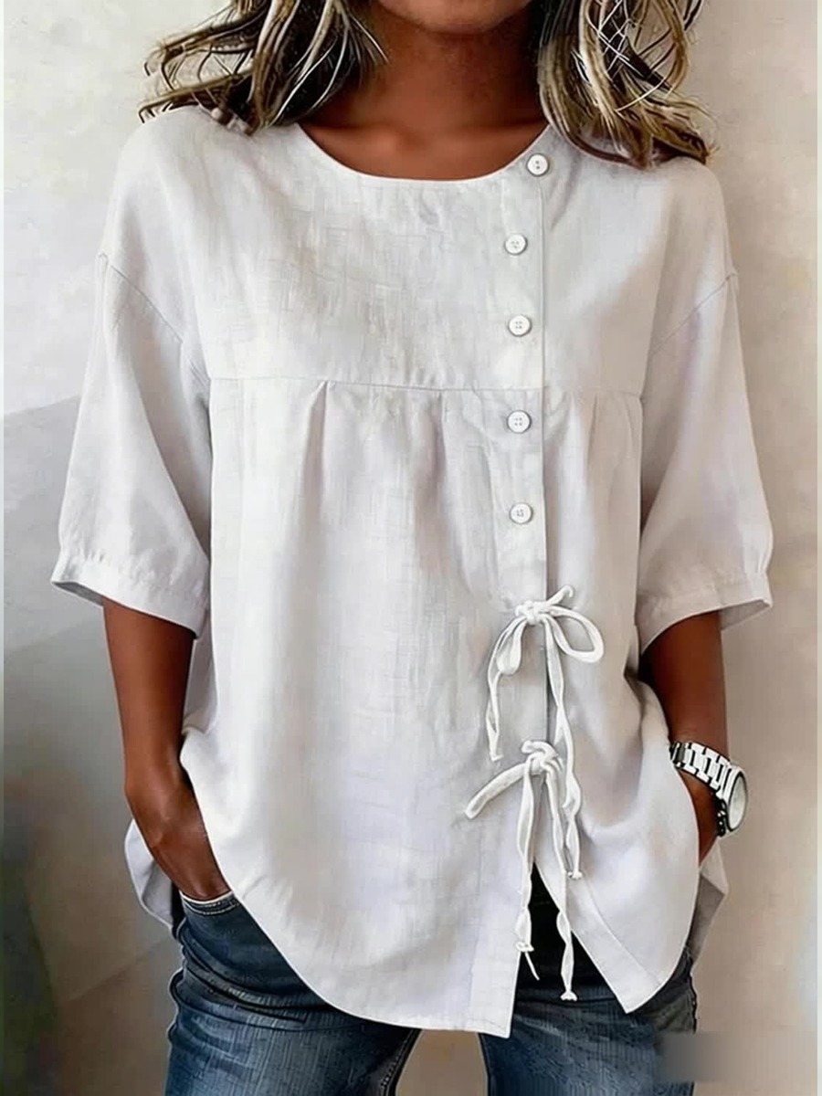 Mira™Soft Embroided Linen Top