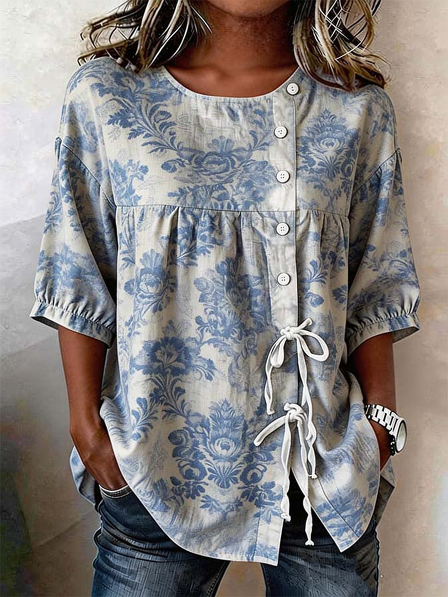 Emery™Soft Embroided Linen Top