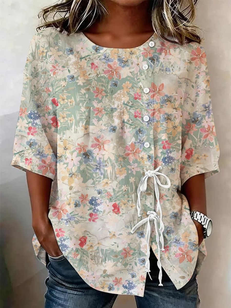 Sutton™Soft Embroided Linen Top